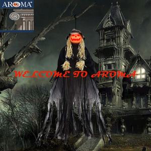 Decorazione di Halloween, Goblin Illuminato di 1,8 m, Zucca Umana Appesa a Grandezza Naturale <span class=keywords><strong>con</strong></span> Voce Spaventosa e Viso Luminoso per Decorazioni Murali per Feste - Product Image 2