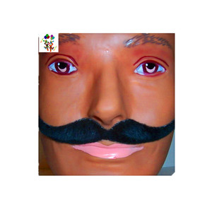 Disfraces de fiesta autoadhesivos, HPC-2257 de bigote, color negro, Artificial, barato - Product Image 1