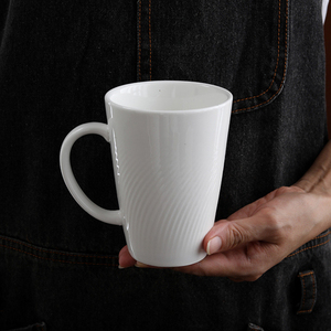 Vaso di porcellana stoviglie da caffè con elegante motivo in rilievo per matrimonio Hotel bianco ceramica finissima cina Vajjila teiera - Product Image 6