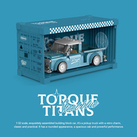 PB8840-42 Jouet de construction en plastique, modèle de camionnette rétro, assemblage de conteneur de voiture