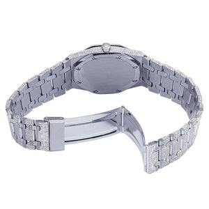 Reloj de Lujo de Moda Simple con Moissanita, Acero Inoxidable, Brillo Radiante, Detalles Iced Out y Diseño Clásico de Movimiento Automático - Product Image 4