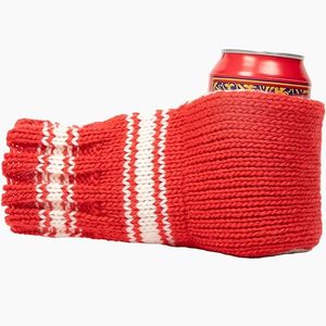 Gants de bière à rayures 100% Acrylique Bière Cosy Mitten Gants Tricoté Cousu Boisson Mitt Holders Can - Product Image 3