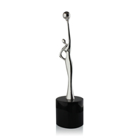Figurine au design Unique, trophée avec boules, cadeau souvenir en argent, sculpture en argent