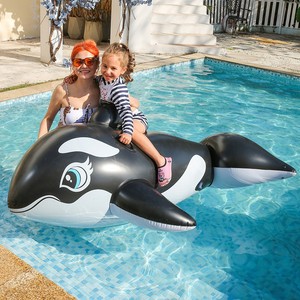 Cama Flotante Inflable JOSEN de PVC con Diseño de Tiburón Negro, Ballena Azul y Cocodrilo Grande para Adultos, para Jugar en el Agua al Aire Libre - Product Image 2