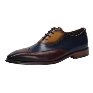 Zapatos de hombre de lujo y a la moda con cordones, con diseño combinado de estilo italiano. Zapatos de vestir y Oxfords de cuero para hombre. - Product Image 3