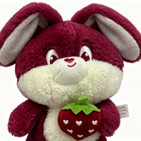 Knuffelkonijn van zacht aardbeienmateriaal, schattig fruitkonijn voor kinderen om mee te slapen
