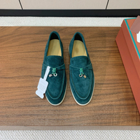 Mocassins italiens en daim véritable unisexe, chaussures plates légères décontractées pour hommes et femmes