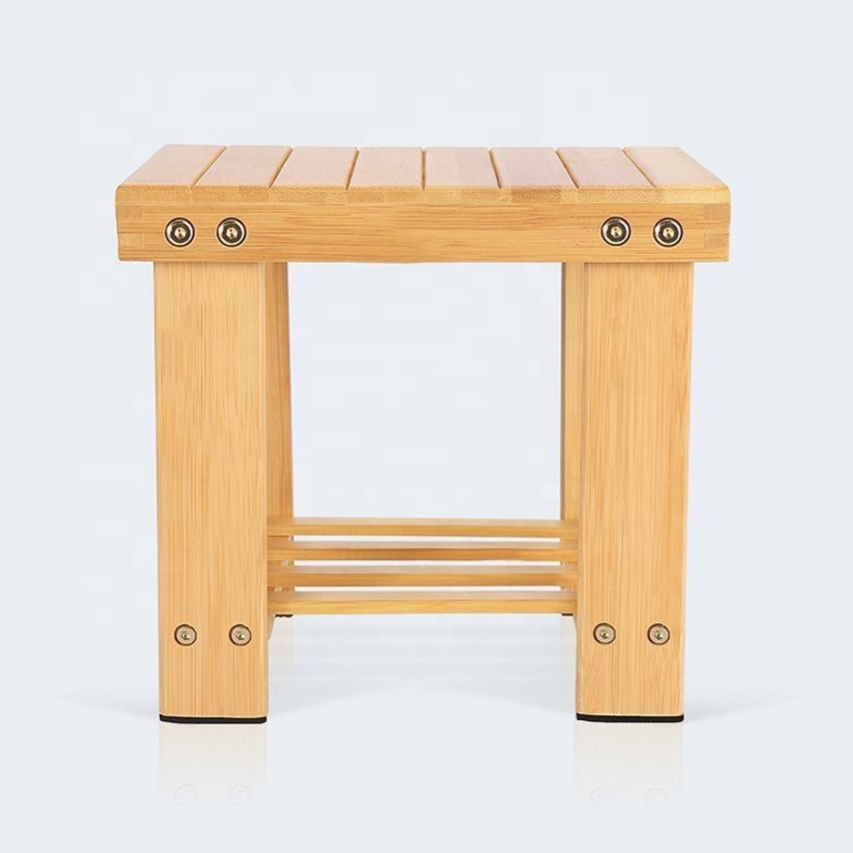 Многофункциональная бамбуковая скамейка-табурет Нескользящие комнатные и уличные стулья водонепроницаемый деревянный табурет для хранения