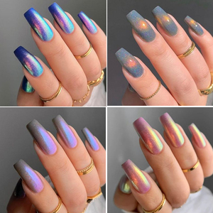 Logo personnalisé 6 couleurs <span class=keywords><strong>poudre</strong></span> solide ongles paillettes Aurora miroir Chrome sirène Pigment holographique <span class=keywords><strong>poudre</strong></span> à ongles - Product Image 4