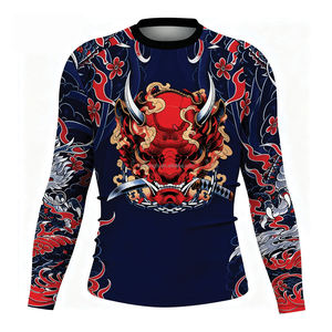 Camiseta <span class=keywords><strong>de</strong></span> Manga Larga con Protección UV para Artes Marciales Mixtas (MMA), Personalizada con Impresión, Camiseta <span class=keywords><strong>de</strong></span> Surf, Rashguard OEM, Kimono <span class=keywords><strong>de</strong></span> Jiu Jitsu con Impresión por Sublimación - Product Image 1