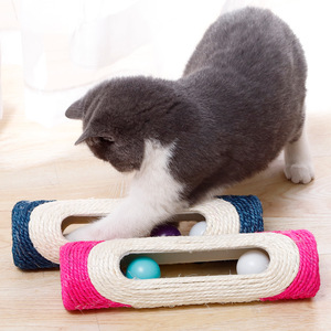 Rascador para gatos en forma de Z con tres sonajeros, poste rascador de sisal, juguete para gatos, estimulador para gatos, bádminton - Product Image 5