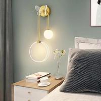 Lámpara de pared con forma de mariposa para dormitorio, luz de noche Ins moderna, nórdica, minimalista, de lujo, para fondo de sala de estar