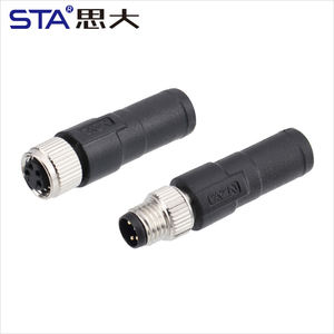 ขั้วต่อ M8 แบบกันน้ำสำหรับงานอุตสาหกรรม 120 โอห์ม พลาสติก ตัวผู้ ตัวเมีย แบบแนวตั้ง 3 4 ขา ปลั๊กแบบอากาศยาน - Product Image 3