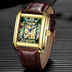 Montre mécanique de luxe sportive avec bracelet en cuir de 24 mm, boîtier en alliage, mouvement automatique, aiguilles en verre, résistante à l'eau, personnalisable pour votre marque. - Product Image 2