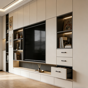 Mueble <span class=keywords><strong>de</strong></span> TV Flotante Moderno <span class=keywords><strong>de</strong></span> Madera Personalizado BALOM para Apartamentos Pequeños, Sala <span class=keywords><strong>de</strong></span> Estar, Uso Doméstico, Soporte <span class=keywords><strong>de</strong></span> TV para Hotel - Product Image 4