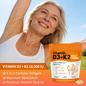 Cápsulas de Gel Suave de Vitamina <span class=keywords><strong>D3</strong></span> + K2 a Precio de Fábrica, Suplementos para la Salud Ósea y Aumento de Energía para Hombres y Mujeres - Product Image 5