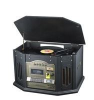 Ancel — d'enregistrement Audio en bois, gramophone classique, MP3 CD, cassette nostalgique, centre de musique, vinyle, lecteur à plateau
