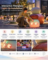 Installation interactive lumineuse en fibre de verre avec haut-parleur à bande LED pour l'amélioration des places commerciales et les projets touristiques