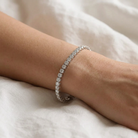 Bracelet tennis en diamant de laboratoire certifié IGI, taille ronde 5 carats, 3 mm, quatre griffes, or massif 18 carats, 6,5 pouces, CVD, bijoux fins personnalisés