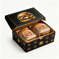 Boîte en carton blanc de qualité alimentaire pour hamburgers, poulet frit et pâtisseries, auto-assemblable, écologique et personnalisable