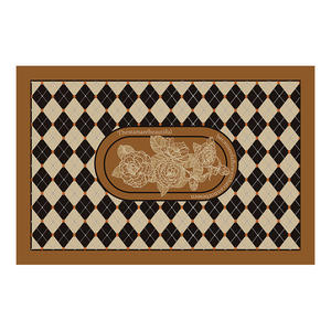 Alfombra de baño de estilo americano, rectangular, con patrón floral geométrico, absorbente, antideslizante, para entrada - Product Image 4