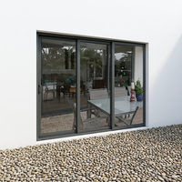 Fenêtre empilable en PU, multi-glissières, coulissante et fixe, fabrication étanche, résistante au vent et au feu, pour maison et bureau, design moderne et élégant