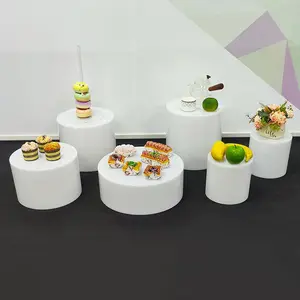 5 6 PCS White Buffet Acrylic table Riser Cube Display Nesting Risers Lucite Square Food Pedestal Box Display
