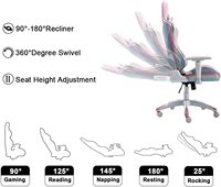 Nouvelle chaise de jeu rose mignonne 2024, chaise de jeu de course pour ordinateur avec appui-tête en forme de chat et coussin lombaire