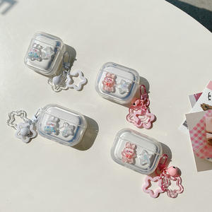 Étui de protection transparent pour pare-chocs en TPU lapin mignon avec pendentif porte-clés à breloques pour <span class=keywords><strong>Airpods</strong></span> 3 4/Pro 2 - Product Image 2