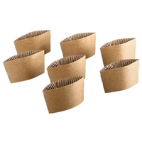 Manchon de tasse jetable en papier kraft simple paroi, isolation thermique, matériaux recyclés, diamètre personnalisable, logo imprimé offset pour