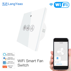 Langyeao สวิตช์พัดลมอัจฉริยะ WIFI RF การควบคุมความเร็ว1% 100% ใช้งานได้กับ Alexa <span class=keywords><strong>Google</strong></span> Home จับเวลา & บลูทูธจับคู่ได้อย่างรวดเร็ว - Product Image 1