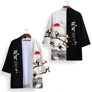 Kimono Japonés Personalizado con Diseño de Grulla Fantasma, Haori Japonés de Anime, Capa de Kimono - Product Image 3