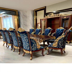 Juego de mesa de comedor de lujo estilo Grand Palace EE. UU. Mejor precio de venta Clásico Personalizado Teca Madera Larga duración Muebles para el hogar Exportación - Product Image 1
