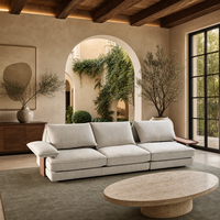 Canapé carré extensible sur mesure, rembourré, minimaliste, en tissu, pour salon de villa, vente directe d'usine