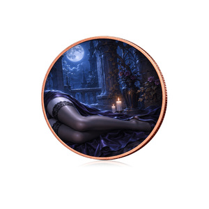 2 pièces de pièces de monnaie Lady Coin en cuivre pur .999 de 1 oz, double face, Dark Beauty UV Art - Product Image 3