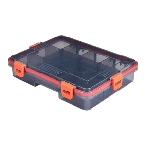 22*17*5 cm 194g Gray PP plastic transparent plastic box compartment fishing gear bait box with eparator