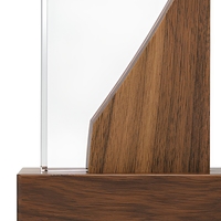 Trophée personnalisé en bois recyclé, plaque de reconnaissance écologique gravée, souvenir d'entreprise