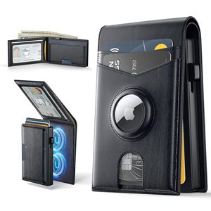 Oferta Cartera Inteligente de Cuero Genuino con Rastreador AirTag y RFID, Tarjetero Metálico de Aluminio Magnético Desmontable y Desplegable para Tarjetas de Crédito e Identificación - Product Image 2