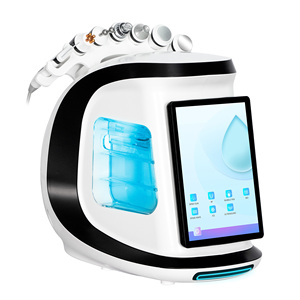Appareil de peeling aquatique intelligent 7-en-1 à bulles d'oxygène noires, hydro-dermabrasion, jet d'eau bleu glacé et petites bulles - Product Image 1