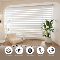 Persianas Verticales Eléctricas con Control por Google Alexa, Tipo Blackout, Doble Capa de Tela Impermeable, Automáticas, para Hotel