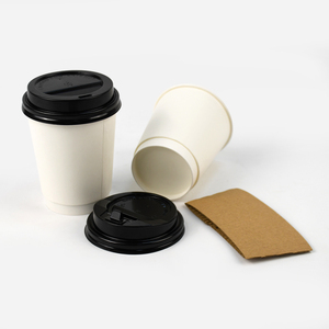 En stock, gobelet à café en papier à <span class=keywords><strong>double</strong></span> paroi biodégradable et écologique, jetable, pour boissons chaudes, 8 oz, avec couvercle - Product Image 6