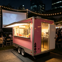 Remorque alimentaire commerciale avec fenêtre de service et comptoir pour machine à popcorn, idéale pour les drive-in de Los Angeles