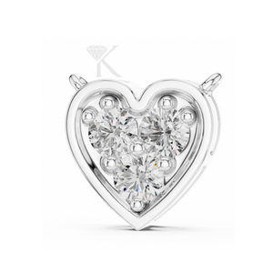 จี้เพชรทรงหัวใจสามเม็ด ดีไซน์ทันสมัย สง่างาม สร้อยคอเครื่องประดับชั้นดี เพชรธรรมชาติและเพชรเพาะเลี้ยงสามเม็ด ดีไซน์หัวใจเรียบหรู ทันสมัย - Product Image 3