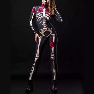 Traje <span class=keywords><strong>de</strong></span> Esqueleto Floral para Niñas, Mono <span class=keywords><strong>de</strong></span> Manga Larga para Halloween, Día <span class=keywords><strong>de</strong></span> <span class=keywords><strong>Muertos</strong></span>, Cosplay - Product Image 3