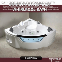 Baignoire de massage portable rectangulaire à double coussin pour surf et hydromassage COMO E-37, garantie 5 ans, autoportante, commande électronique