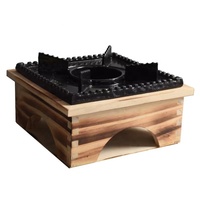 Plateau de service en bois coréen Anti-chaleur Teppanyaki, Pot chaud, soupe de soja, bol en pierre, Base en bois
