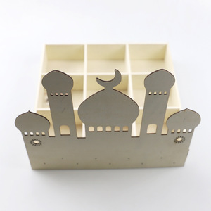DAMAI Eid Decorations <b>Table</b> Decorations Muslim Wooden Trays Arab Middle East Festival <b>Storage</b> Box Desktop Decorative Ornament - Product Image 3