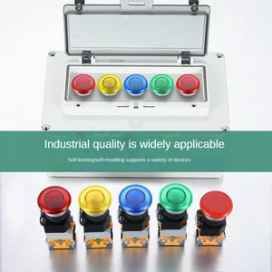Bouton-poussoir LED lumineux à tête de champignon de 22 mm, commande marche/arrêt, pour équipement électrique et appareillage de commutation - Vente chaude - Product Image 4