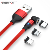 Câble de charge magnétique 3 en 1 avec rotation à 540 degrés, câble USB 2023