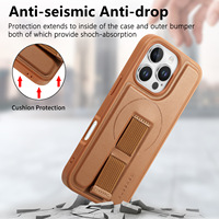 Étui magnétique en cuir PU d'affaires de luxe pour iPhone 13 14 15 16 Pro Max bracelet élastique couverture de téléphone portable élégant